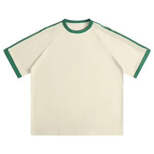 T-shirt unisexe personnalisé à col contrastant, 100 % coton, col rond, manches courtes, bicolore, pour équipes sportives - Product Image 2