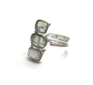 <b>Adjustable</b> Green Kyanite <b>Ring</b> in 925 <b>Sterling</b> <b>Silver</b> Handmade Designer Collection Manufacturer India - Product Image 2