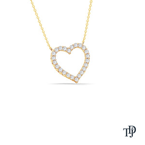 Colgante de corazón romántico de oro de 14k con diamantes cultivados en laboratorio y piedra redonda de corte brillante de 0.40ct, venta al por mayor y al por menor OEM - Product Image 6