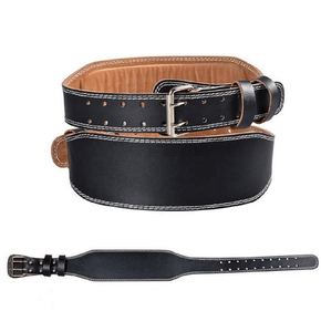 <b>Brown</b> Leather Waist Support Belt with Metal Buckle for Men Adult Compression Back Brace - Product Image 4