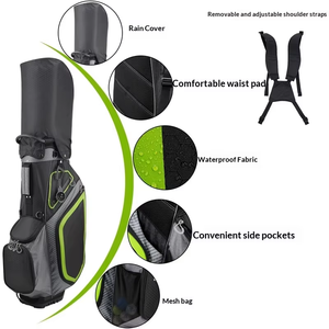 Bolsa de golf impermeable de gran capacidad con logotipo personalizado Dericsson, nueva bolsa de golf impermeable con 14 compartimentos, ligera. - Product Image 2