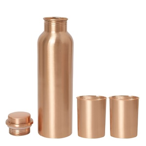 Handcrafted Hammered Copper Water Pitcher with Matching Tumbler Set Solid Copper Water <b>Storage</b> Pot with Drinking Glass - Product Image 6