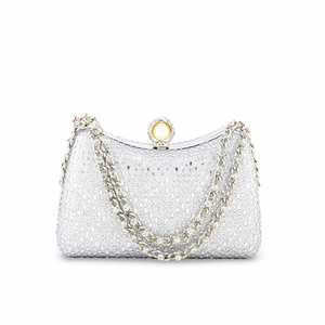 Bolso de noche elegante P24383 Silver Fancy Clutch para mujer - Product Image 3