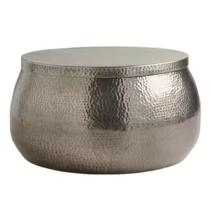 Table basse grise de haute qualité avec cadre doré à motif couronné, pour villa de luxe, salon, table décorative. - Product Image 6