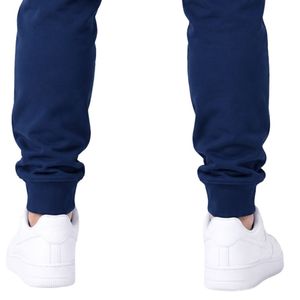 Navy Blue Men's Sweatpants <b>Elastic</b> <b>Waist</b> Jogger <b>Trousers</b> Tapered Fit Casual Athletic Bottoms <b>With</b> Side Pockets Daily Wear - Product Image 4