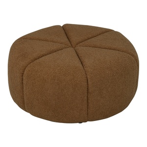 Contemporary Durable Portable Upholstered Fabric Pouf Large Round Ottoman for Home Bedroom <b>Lounge</b> Furniture - Product Image 3
