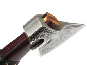 New Vikings Axe Best Gift Medieval Viking Axe Hand Forged High Carbon Steel Ash Wood Handle Luxury Hatchet Full Leather <b>Wrapped</b> - Product Image 3