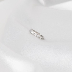 แหวนแต่งงานเพชรทรง Asscher แบบปลูกในห้องปฏิบัติการ ครึ่งวงนิรันดร์ สามารถซ้อนกับแหวนอื่นได้ เหมาะสำหรับเป็นของขวัญหมั้นสำหรับผู้หญิง เครื่องประดับชั้นดี - Product Image 4