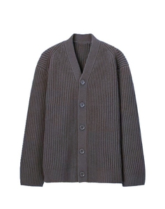 Cardigan pour homme à col en V 100 % coton, manches longues, fermeture boutonnée, épaisseur standard, anti-boulochage, respirant, pour l'automne - Product Image 6