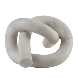 Escultura abstracta de nudo de mármol, decoración moderna con símbolo de infinito, adorno de piedra blanca para mesa, decoración minimalista de lujo, arte geométrico. - Product Image 2