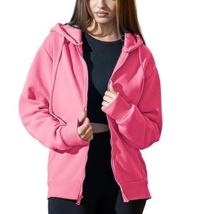 Nueva Colección Sudadera con Capucha para Mujer, 100% Algodón, Manga Larga, Cuello Redondo, Hombros Caídos, Color Sólido, Cómoda, Casual, con Cierre, al Mejor Precio - Product Image 2