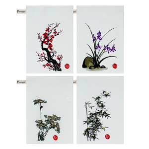Toalla Hwangsil K Sagunga con Motivo de Cuatro Plantas Graciosas, Toalla de Mano Tejida de Algodón Premium para Baño - Product Image 1