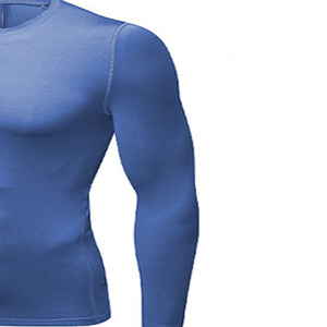 Custom <b>Men</b> Compression Shirts Knitted Short Sleeves Moisture Wicking <b>Stretch</b> Fitness Workout Sports Wear OEM - Product Image 2