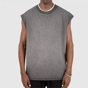 Débardeur décontracté en coton délavé respirant tricoté, fabriqué au Pakistan, pour homme, style vintage, sans manches, séchage rapide, personnalisable - Product Image 5