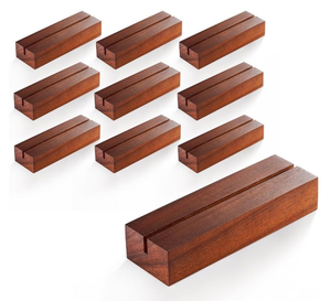 Soportes de Madera Natural para Números, Hechos de Madera Dura, Diseño Minimalista para Exhibición de Tarjetas de Menú en Cafeterías y Panaderías - Product Image 5