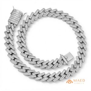 Collier en argent sterling 925 avec moissanite, chaîne cubaine, bijoux de mode pour femmes et hommes, bijoux fins de la ville de New York, style moderne classique - Product Image 1