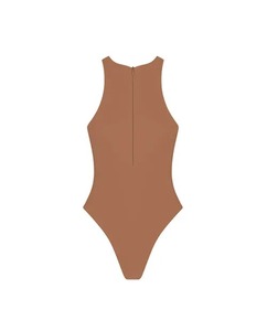 Traje de baño de una pieza con cuello en V profundo para mujer, color sólido, corte alto, push-up, ajustado, sin espalda, para playa, verano - Product Image 6