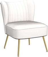 Chaise moderne en velours sans accoudoirs, confortable, canapé simple, chaise d'appoint pour chambre à coucher, salon du milieu du siècle