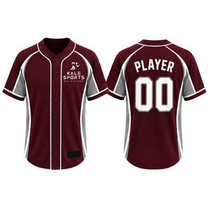 เสื้อเบสบอลผู้ชายแบบ OEM/ODM โพลีเอสเตอร์ 100% สีทูโทน ระบายอากาศได้ดี พร้อมปักโลโก้ตามสั่ง ทรงแอธเลติก - Product Image 6