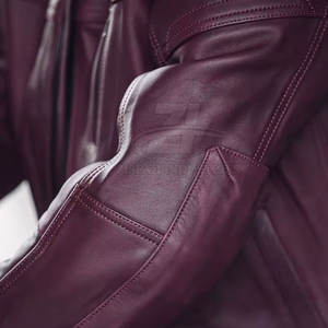 Veste de motard en cuir de mouton, tissu doux, taille et couleur personnalisées, pour adultes - Product Image 5