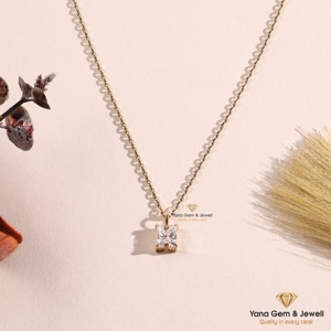 Colgante de Lujo con Letra Inicial H Personalizada, Diamante CVD Cultivado en Laboratorio, 1.00 Quilates, Oro Amarillo Sólido de 14K, Color F, Claridad VS1, para Mujer - Product Image 1