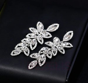 Pendientes de diamantes con corte marquesa para mujer, color D, diamantes de laboratorio, plata chapada en rodio, joyería de lujo para boda - Product Image 5