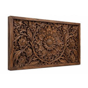 แผ่นไม้แกะสลักลายดอกไม้เชชัม - งานฝีมือศิลปะตกแต่งผนังขายส่ง - Product Image 1