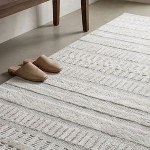 Tapis rectangulaire moderne à rayures, tissage plat en polypropylène, revêtement de sol décoratif pour salon, résistant aux taches, à poils fins - Product Image 6