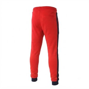 Nouvel ensemble de survêtement personnalisé pour homme, couleur rouge, col montant, veste zippée et pantalon, tenue décontractée d'automne en polyester et coton tricoté - Product Image 6