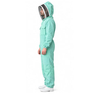 Tenue d'apiculteur ventilée à 3 couches en coton, avec voile en maille non inflammable et protection ronde pour les mains - Product Image 3