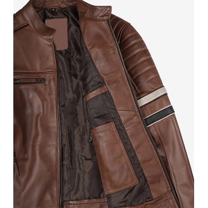 2026 OEM Hot Selling Cogan Brown Cowhide Leather <b>Jacket</b> For Men's Genuine 100%High Quality Low MOQ Winter Fashion <b>Heated</b> <b>Jackets</b> - Product Image 5
