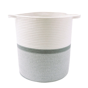 Handicraft High Quality Woven Cotton Rope <b>Storage</b> Basket With Handle 100% Natural Eco-friendly Home Decor Basket - Product Image 4