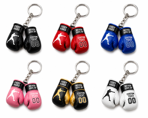 Custom PU Leather Boxing Gloves Keychain <b>Mini</b> Training Key Ring for Gym Sports Gift - Product Image 6