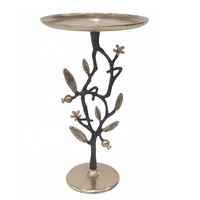 Design floral traditionnel de haute qualité Table d'appoint pour chambre à coucher moderne à deux niveaux Table basse en aluminium Prix de gros