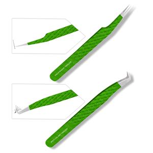 Engrave Logo New Design <b>Powder</b> Coated Color Diamond Dusted Tip Eyelash Extension Smooth Gripping Tweezer - Product Image 5