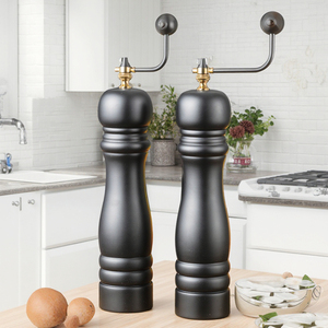 Eco-Friendly Adjustable Coarseness Wooden Salt and <b>Pepper</b> Mill Set Manual - Product Image 1