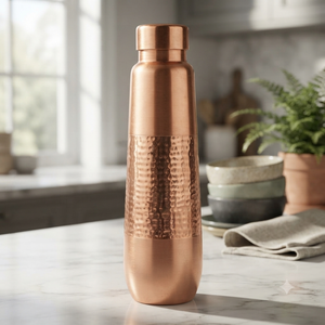 Copper Water <b>Bottle</b> Hammered Finish Portable Travel Drinkware Minimalist Design Reusable <b>Metal</b> <b>Bottle</b> - Product Image 5