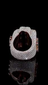 Anillo de compromiso y boda de plata de ley 925 con moissanita helada engastada en punta, estilo hip hop, D VVS, personalizado, HUMERA JEWELS, certificado GRA - Product Image 3
