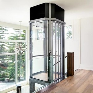 Ascensore Idraulico per Villa con Vetro Panoramico e Pavimento in PVC, Elevatore Passeggeri Personalizzabile per Uso Residenziale, Ascensore Domestico a Fossa Bassa - Product Image 5