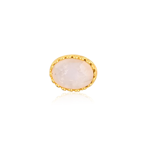 Natural <b>Crystal</b> and Mother of Pearl Doublet Gemstone Stylish <b>Ring</b> Handmade Jewelry for Women - Product Image 1