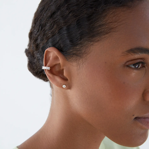 Pendiente de Oreja con Diamantes Eternity, Forma de Pera, Esmeralda y Óvalo, Diamantes Cultivados en Laboratorio, Pendiente de Oreja con Formas Mixtas, Joyería de Oro sin Perforación - Product Image 5