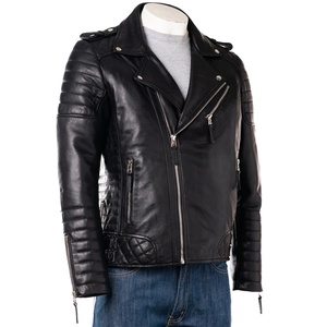 Retail Supply Market New Arrival Latest Design Apparel Clothing Windproof Press Button Cuffs Sheepskin <b>Leather</b> <b>Jacket</b> - Product Image 1