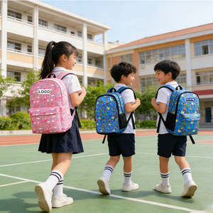 Juego de 3 Piezas de Mochila Escolar para Niños, Bolsa de Estudiante de Poliéster 300D con Lonchera y Estuche para Lápices, Mochila Escolar de Gran Capacidad con Dibujos Animados - Product Image 5