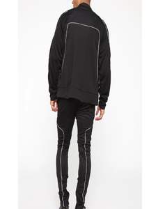 Ensemble de survêtement personnalisé pour homme avec passepoil réfléchissant, coupe ajustée, respirant, en nylon et polyester, pour le sport et le jogging, 2 pièces, OEM - Product Image 5