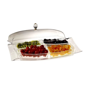 Acrylic Pastry Serving Dish Food Tray <b>With</b> <b>Lid</b> - Product Image 1