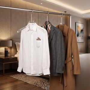 43 cm 3T Custom Logo Clear Crystal Acrylic Gold <b>Hook</b> Space-Saving Modern Wardrobe Hanger for Pant Suit Jacket Coat Clothes - Product Image 1