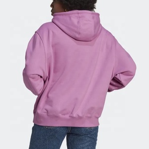 Sudadera con Capucha Extra Grande de Felpa Morada, Unisex, Informal, de Color Sólido, Corte Regular, para Otoño - Product Image 2
