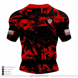 Premium Rashguard Dark <b>Aesthetic</b> Custom Sublimated Short Sleeve Gym Training BJJ MMA Boxing Compression <b>Tops</b> By Mawra MMA - Product Image 5