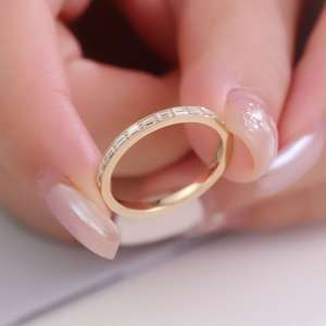 Anillo Fino de Oro Amarillo Sólido de 18k, 14k, 10k con Diamante Blanco Cultivado en Laboratorio de 1.3ct, Diseño de Anillo Personalizado para Anillo de Compromiso para Parejas - Product Image 3