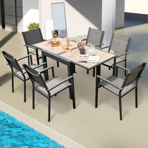 Tavolo da Patio Estensibile per 4-6 Persone, 80-160 cm, Tavolo Pieghevole Moderno da Esterno per Matrimoni ed Eventi - Product Image 4
